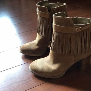 Ivanka Trump Suede Fringed Booties